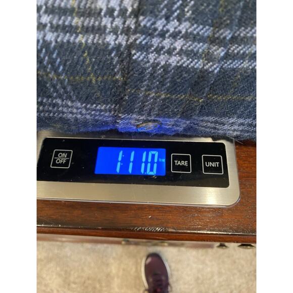 Firethorn VINTAGE Silver Shirt Mens XL Blue Plaid Leather Elbow Patches & Collar - Picture 11 of 11